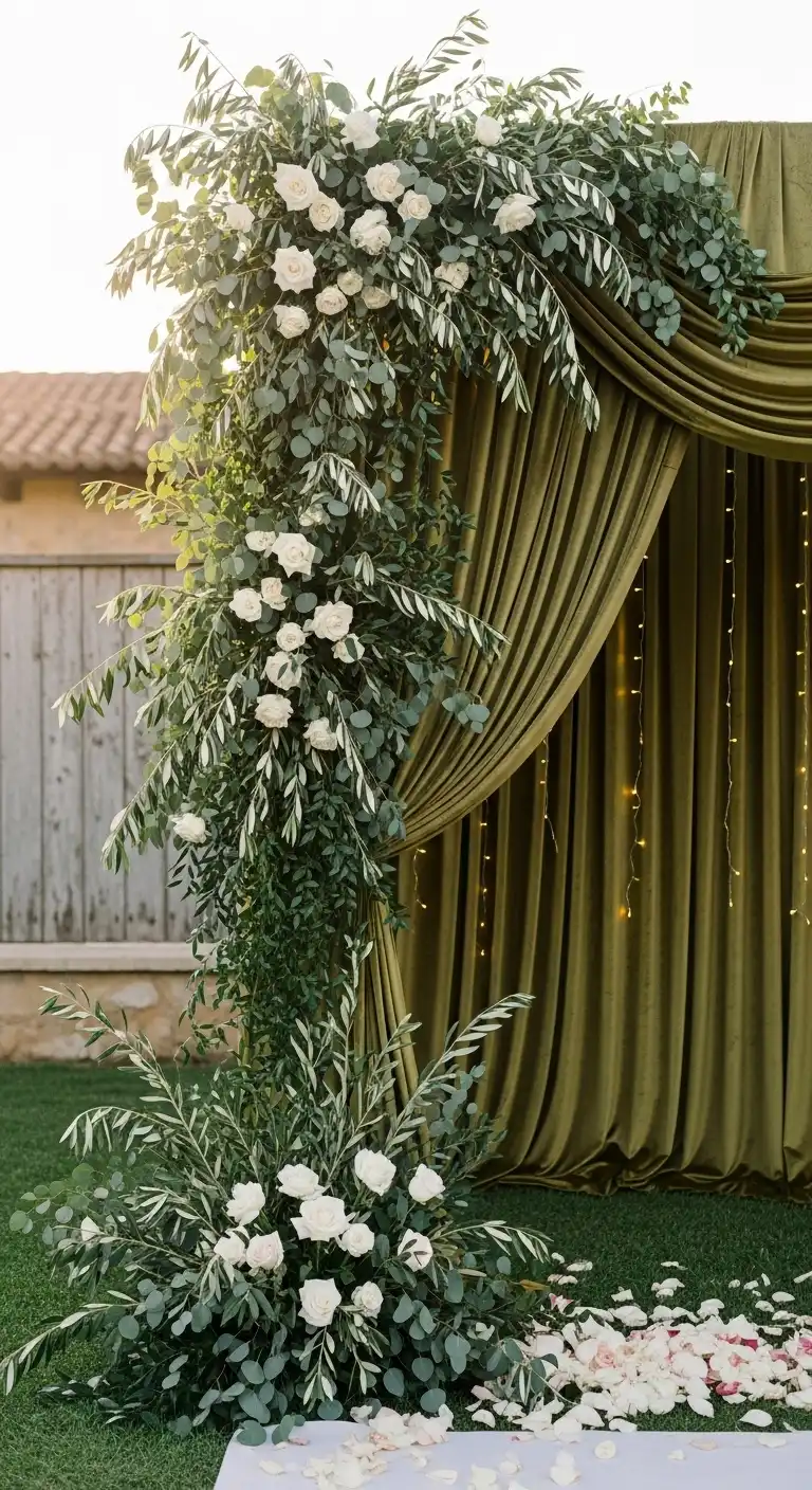 Olive Green Ceremony Backdrops Olive Green Ceremony Backdrops