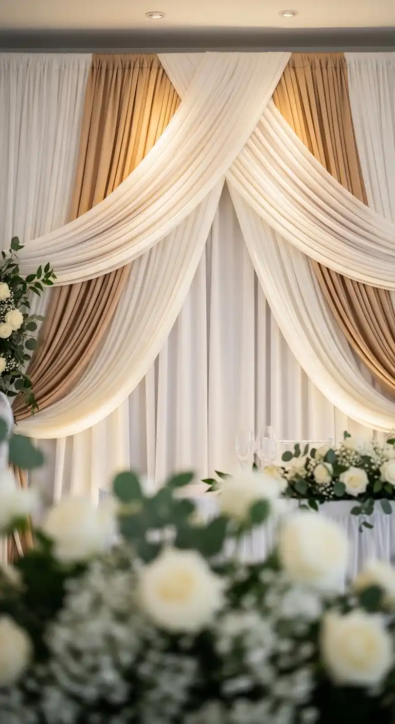 Draped Fabric Backdrops for Elegance Draped Fabric Backdrops for Elegance