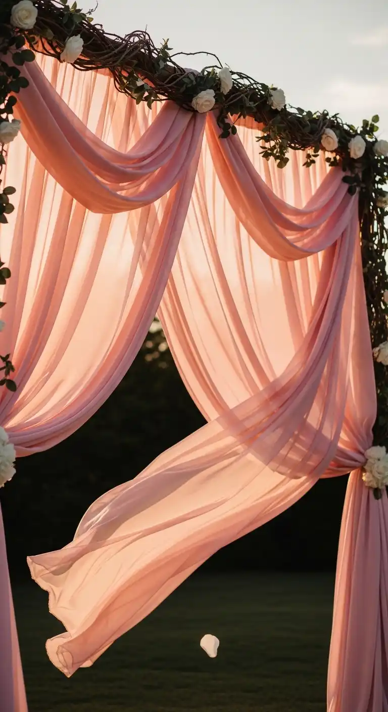 Draped Fabric Backdrops for Soft Romance Draped Fabric Backdrops for Soft Romance