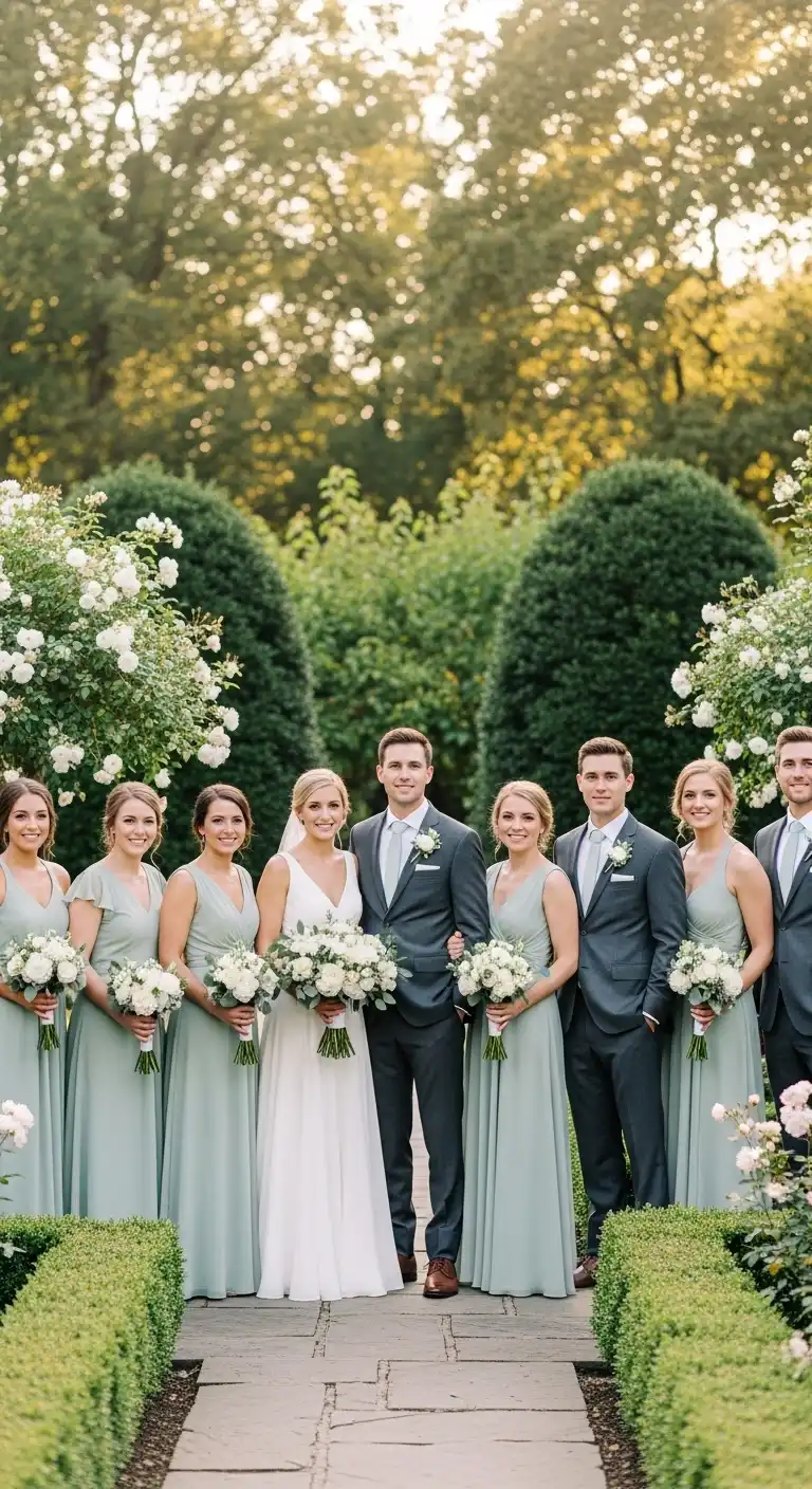 Coordinated Bridesmaid Dresses and Groomsmen Attire Coordinated Bridesmaid Dresses and Groomsmen Attire