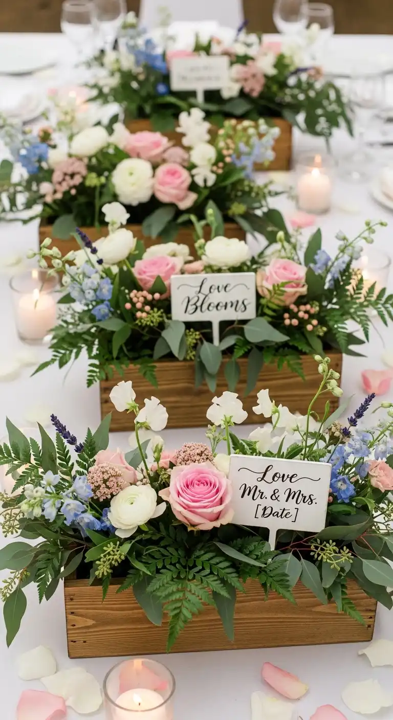 Rustic Wooden Box Arrangements Rustic Wooden Box Arrangements