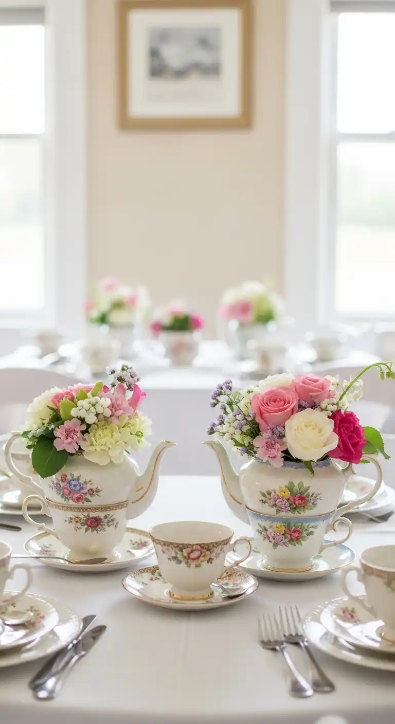 Vintage Tea Set Arrangements Vintage Tea Set Arrangements