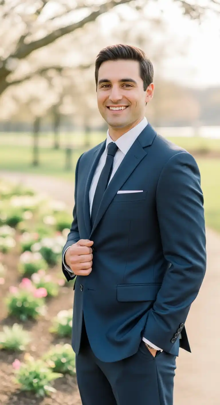 Classic Navy Suit Engagement Wear for Men That Always Looks Refined Classic Navy Suit Engagement Wear for Men That Always Looks Refined