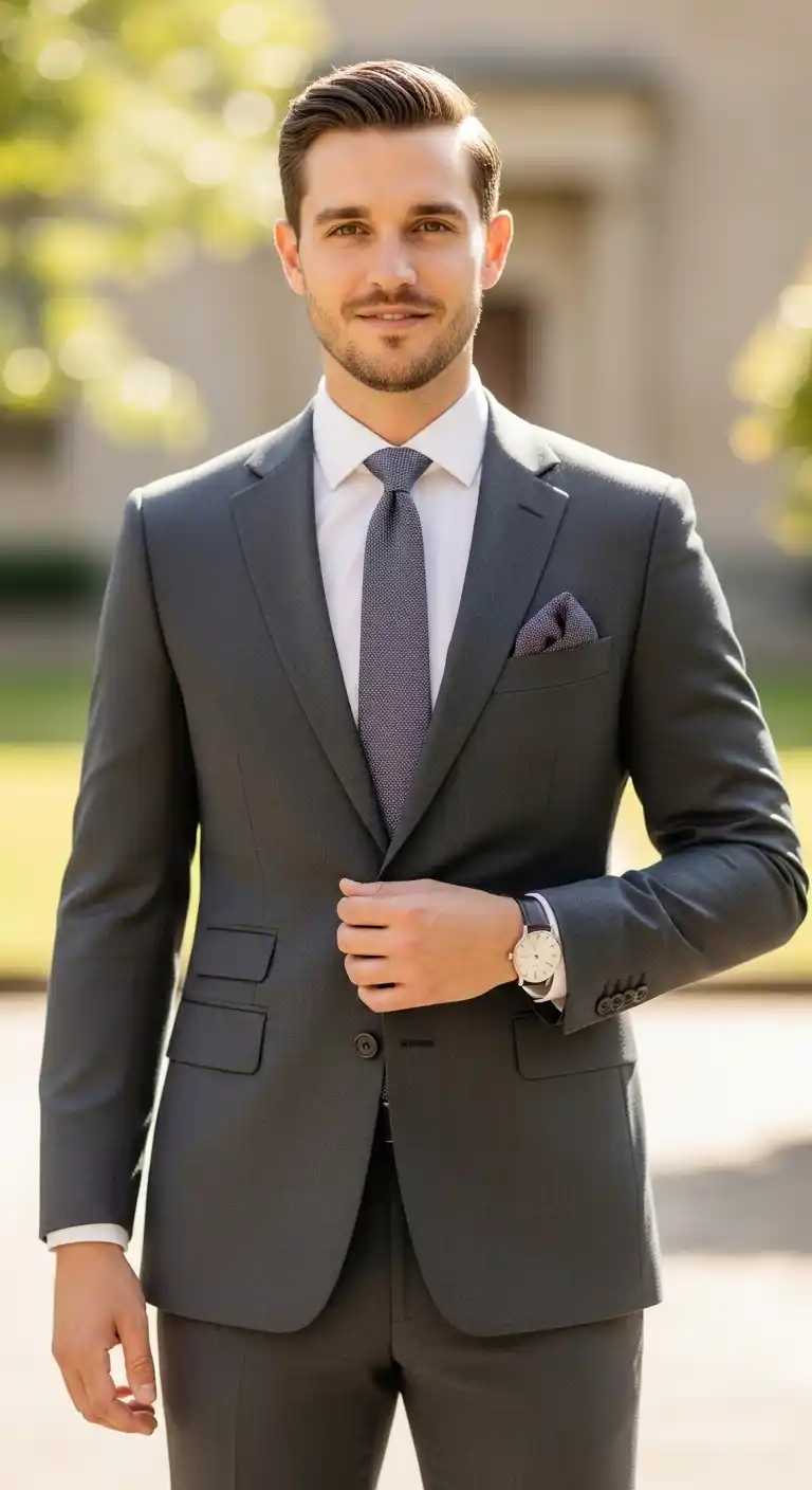 Engagement Wear for Men: 9 Ideas That Looks Sharp & Timeless 3 Charcoal Grey Suit Engagement Wear for Men With Modern Sophistication