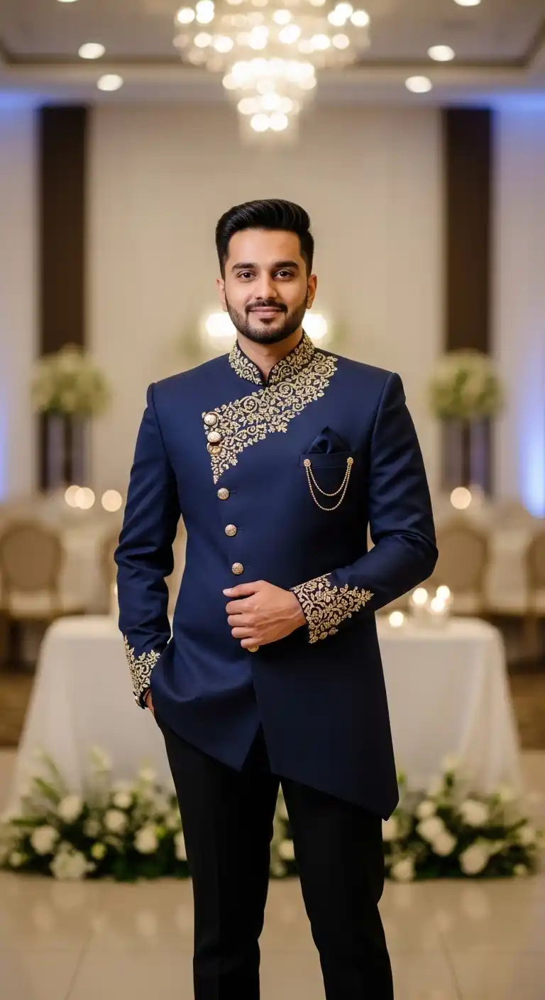 Indo-Western Fusion Engagement Wear for Men That Feels Contemporary Indo-Western Fusion Engagement Wear for Men That Feels Contemporary