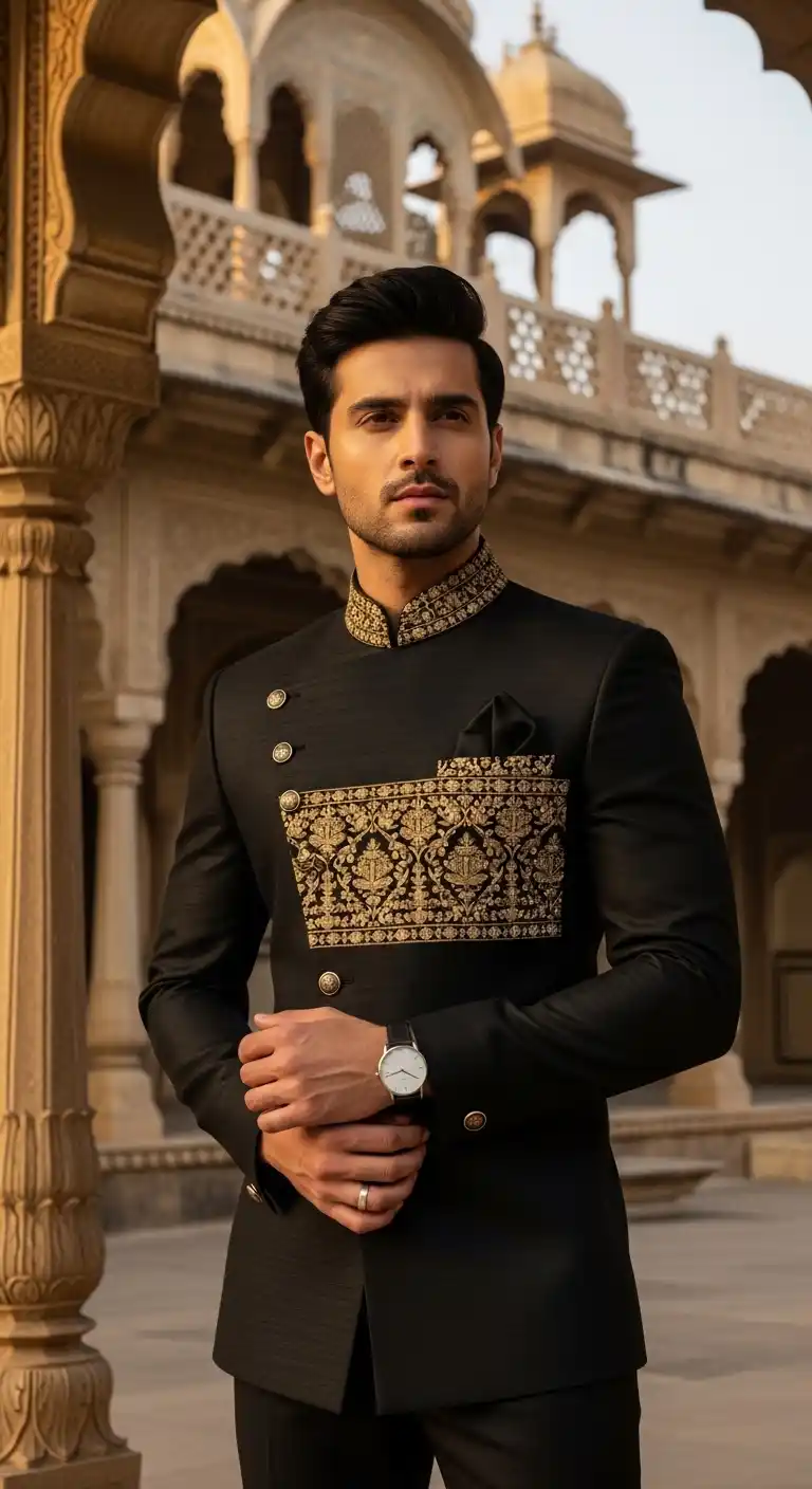Bandhgala Jacket Engagement Wear for Men With Royal Structure Bandhgala Jacket Engagement Wear for Men With Royal Structure