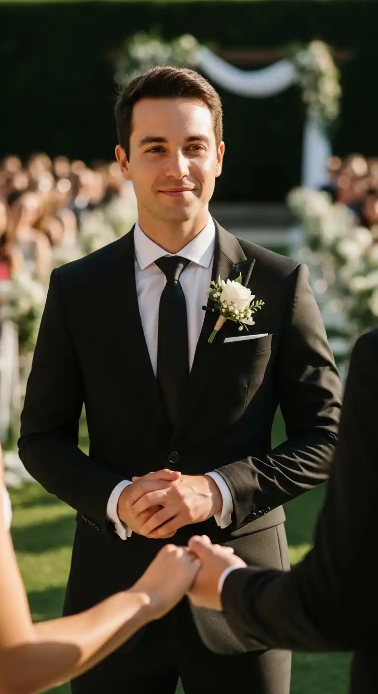 Classic Black Suit with Slim Fit Shirt Classic Black Suit with Slim Fit Shirt