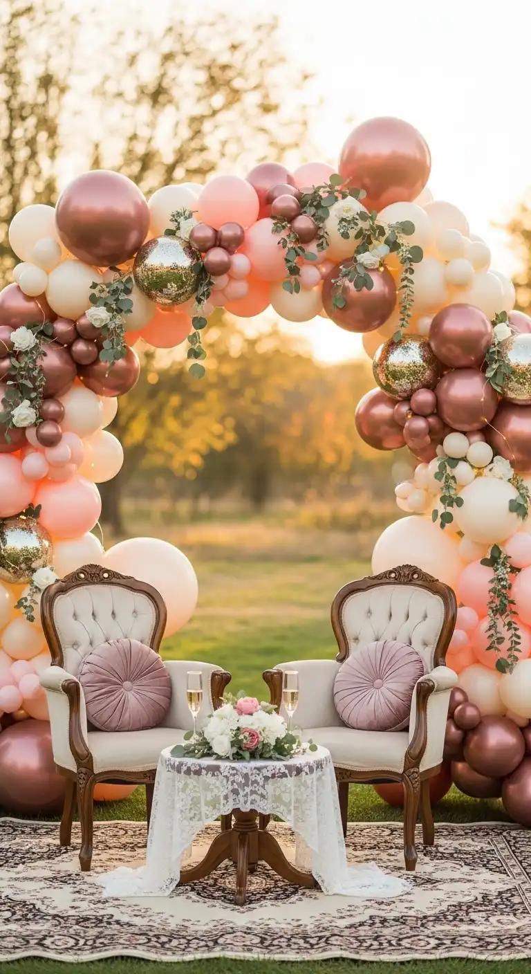 Balloon Arch Wedding Anniversary Background Design for Cheerful Celebration Energy Balloon Arch Wedding Anniversary Background Design for Cheerful Celebration Energy