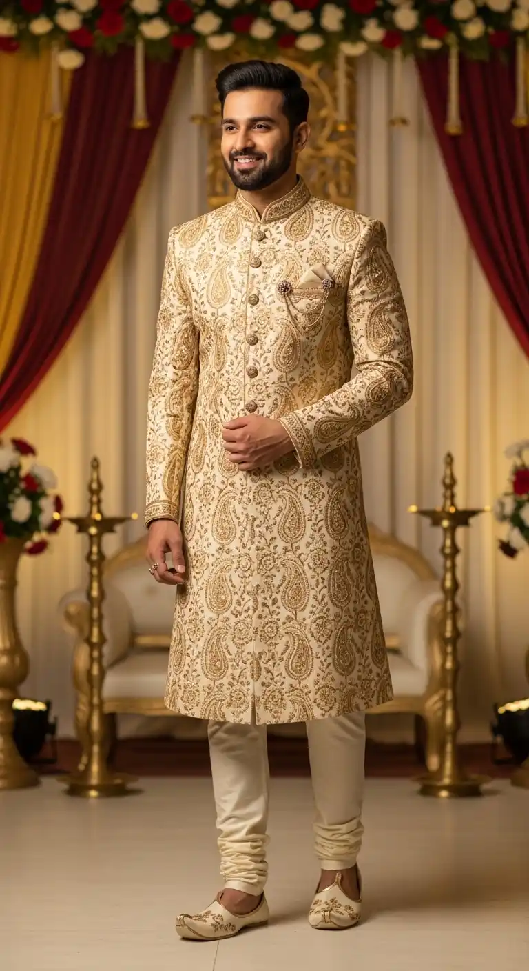 Traditional Indian Sherwani for Cultural Engagements Traditional Indian Sherwani for Cultural Engagements
