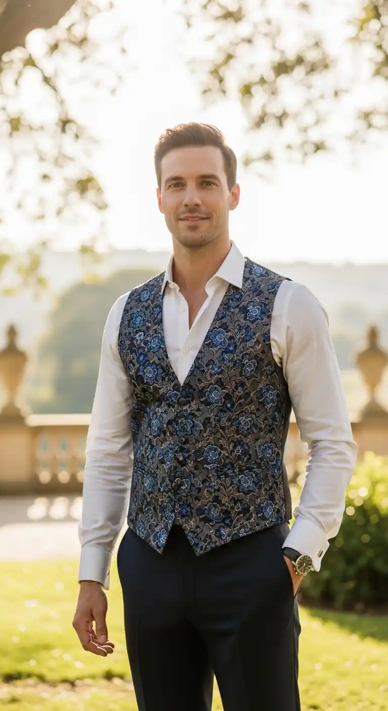 White Shirt with Statement Vest White Shirt with Statement Vest