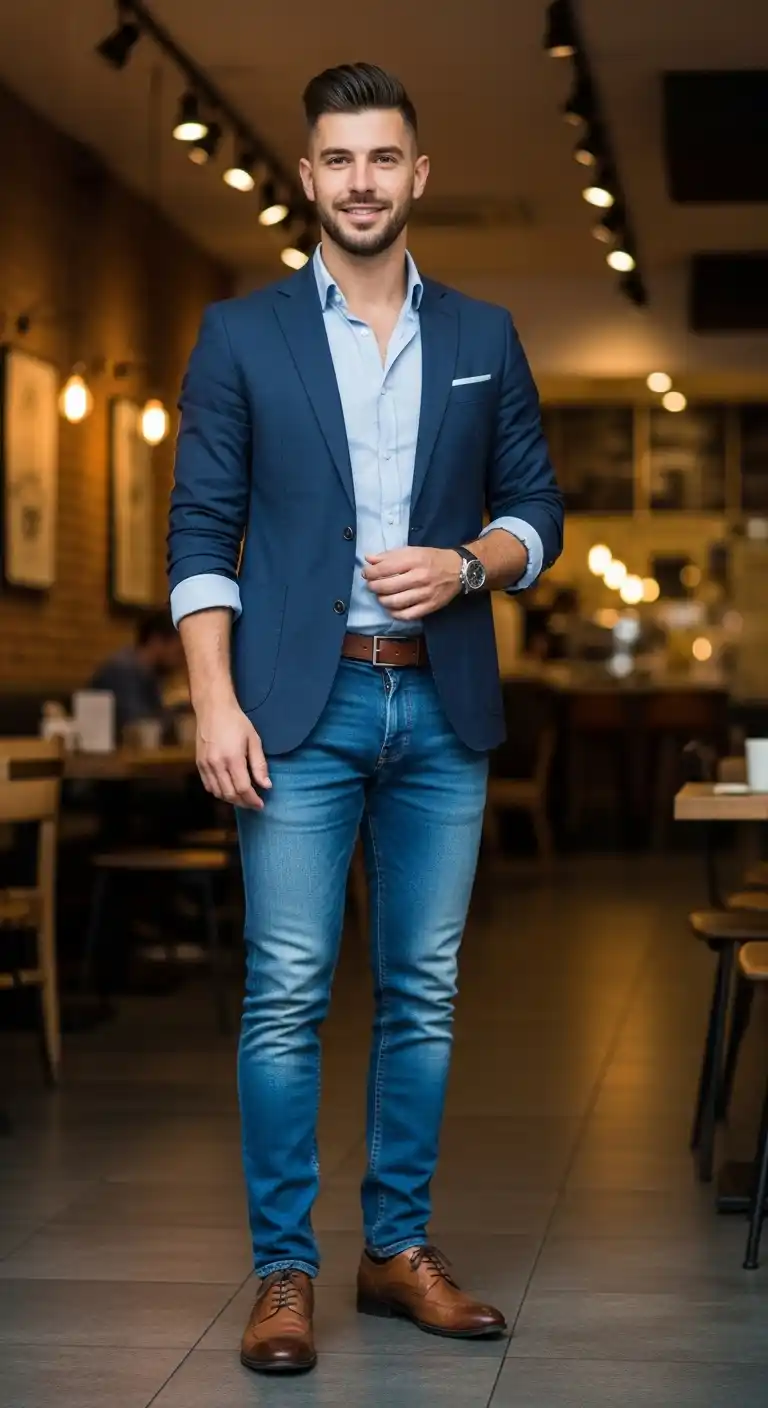 Casual Smart: Blazer with Dark Jeans Casual Smart: Blazer with Dark Jeans