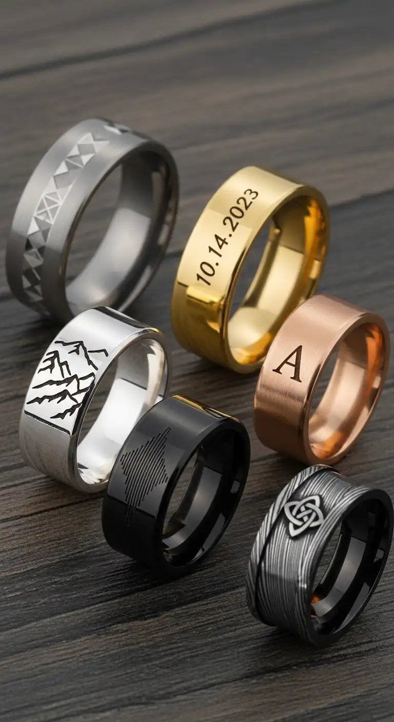 Engraved Engagement Rings for Men Engraved Engagement Rings for Men