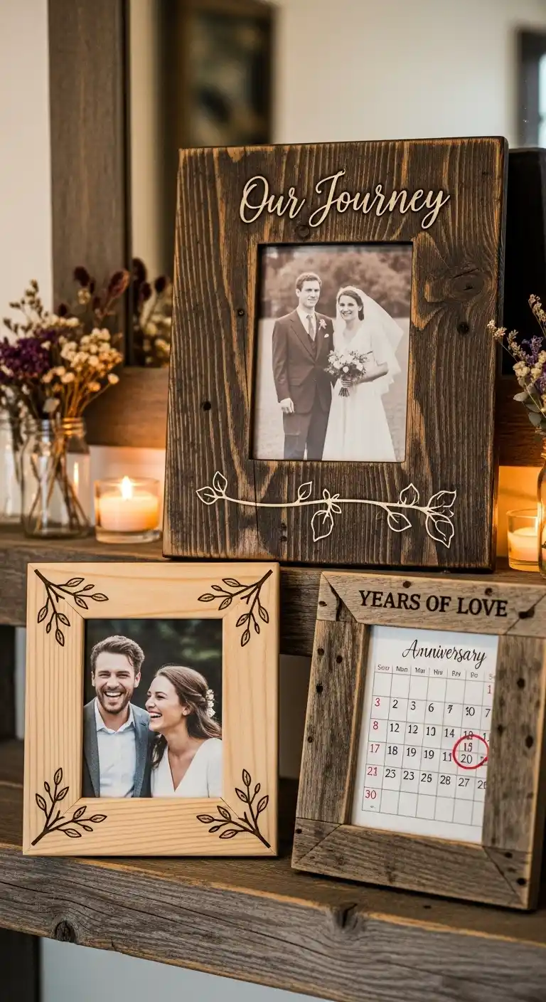 Rustic Wooden Wedding Anniversary Frames for Warm Natural Charm Rustic Wooden Wedding Anniversary Frames for Warm Natural Charm
