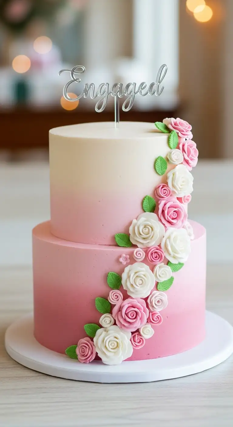 Ombre Engagement Cake Ombre Engagement Cake