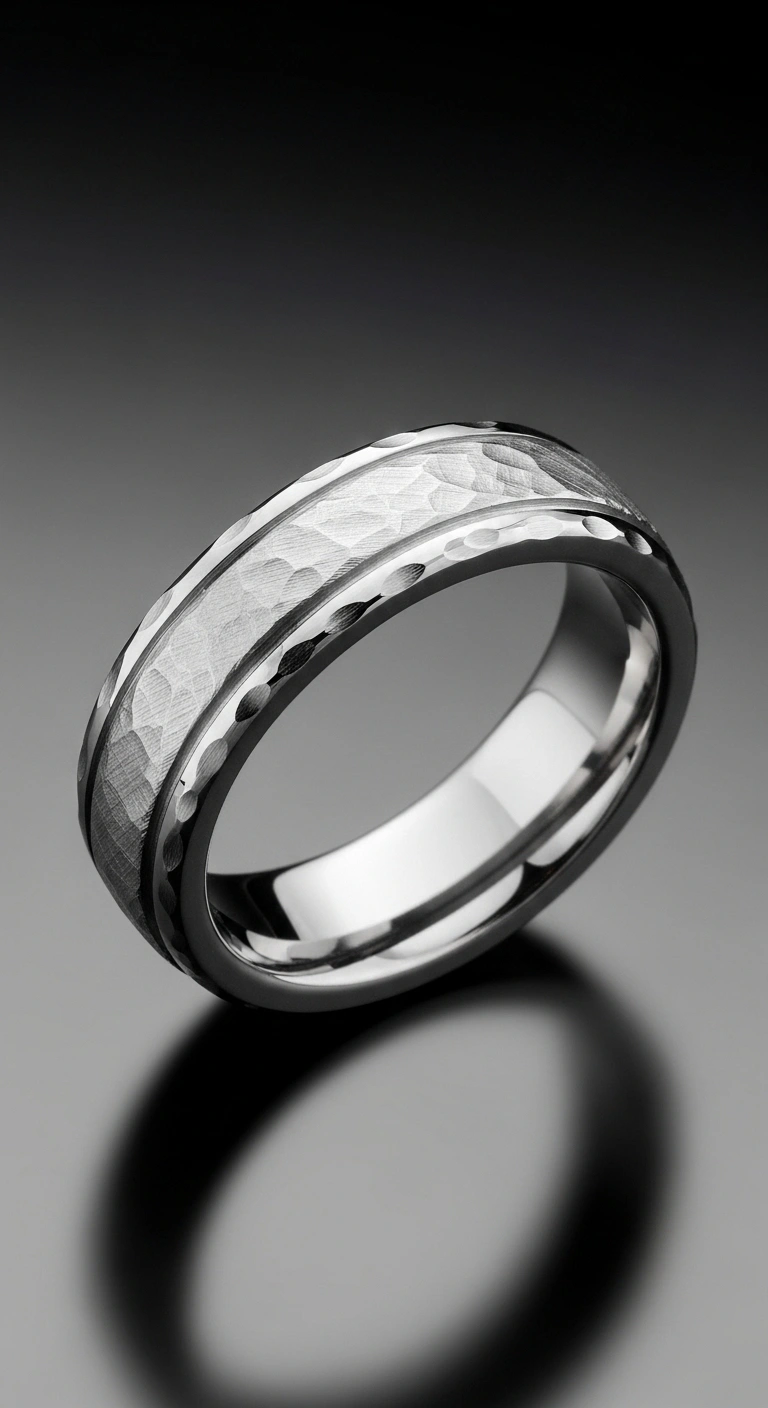 Modern Engagement Rings for Men: 10 Ideas You’ll Love 3 Hammered or Textured Engagement Rings for Men