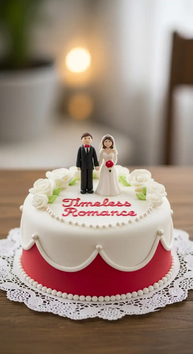 Classic Red and White Wedding Anniversary Bento Cake for Timeless Romance Classic Red and White Wedding Anniversary Bento Cake for Timeless Romance