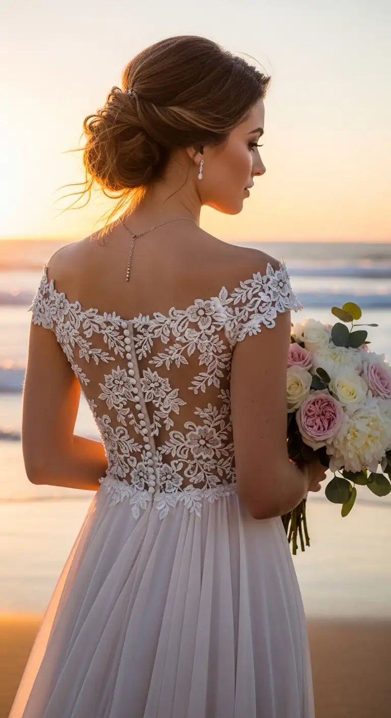 Off-Back Engagement Gown Off-Back Engagement Gown