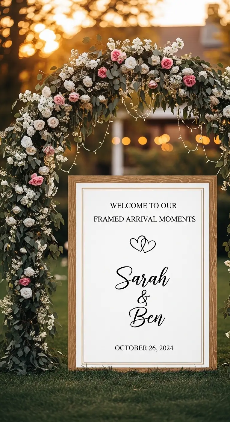 Archway Entrance Engagement Entry Board for Framed Arrival Moments Archway Entrance Engagement Entry Board for Framed Arrival Moments
