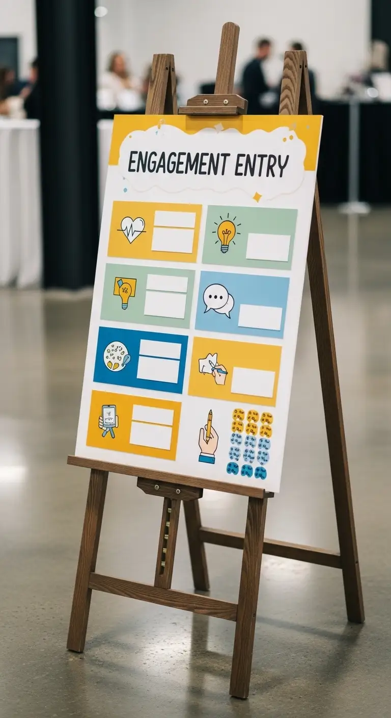 Easel Display Engagement Entry Board for Flexible Placement Easel Display Engagement Entry Board for Flexible Placement