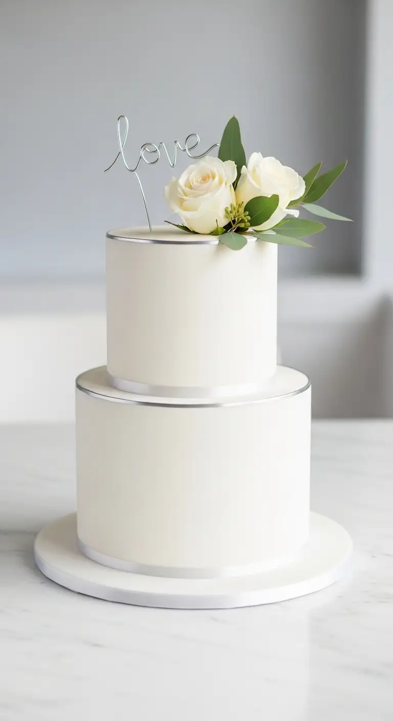 Minimalist Chic Engagement Theme Cake Concept Minimalist Chic Engagement Theme Cake Concept